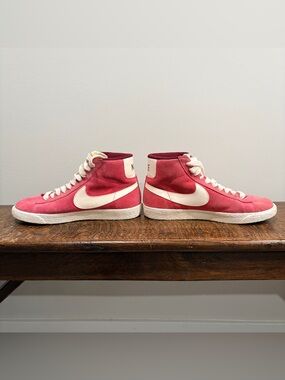 Nike Blazer Mid Suede Pink Burgundy - Women's VTG Size 8